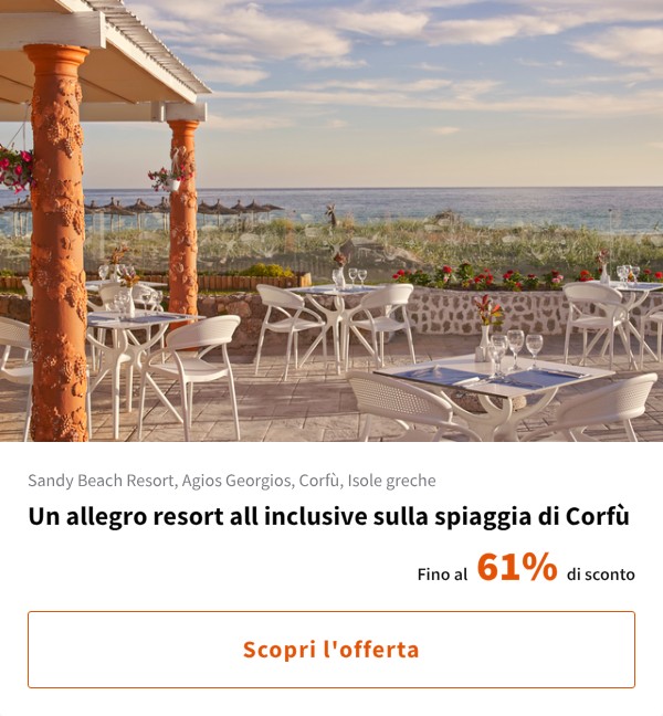 Un allegro resort all inclusive sulla spiaggia di Corfù