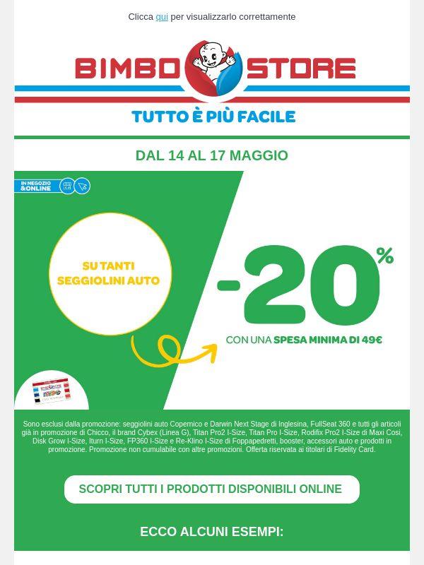 💯 Sconto 20% sui Seggiolini Auto, fino al 17.05!