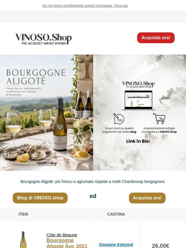 🥰 VINOSO | Bourgogne Aligoté: È un bianco fermo da uva Aligoté