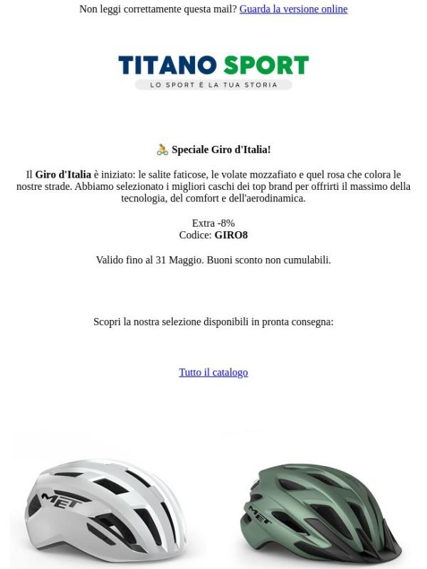 Speciale Giro d'Italia! Extra -8% su tutto