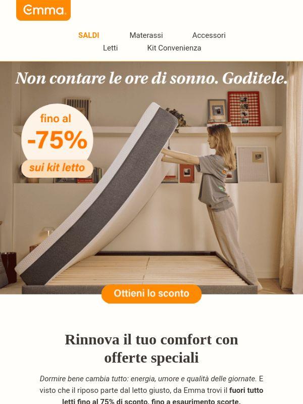 Riposo migliore, letti fino al -75% 💤