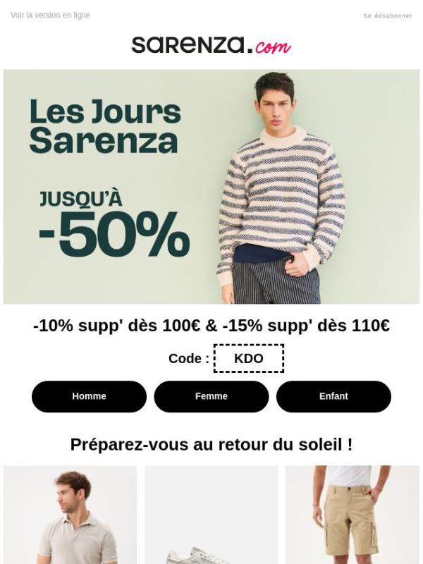 ALERTE BON PLAN 📢 15% de remise supp dès 110€