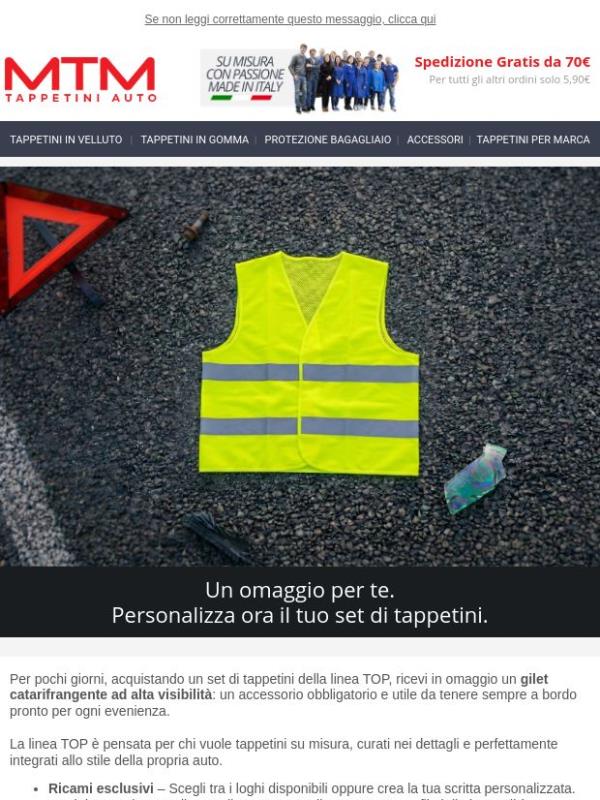 🚗 Un omaggio per te. Personalizza ora il tuo set di tappetini auto.