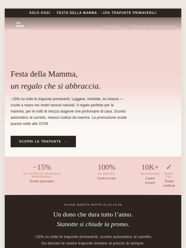 Trapuntini in Sconto del 15% - Scade a Mezzanotte!
