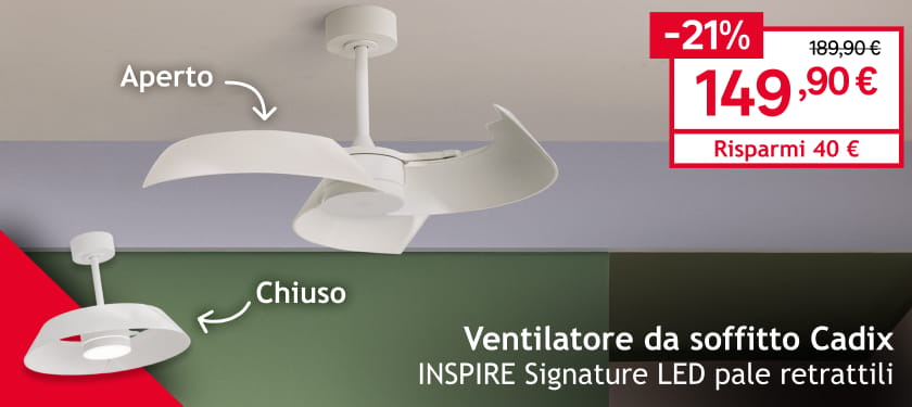 Ventilatore da soffitto Cadix pale retrattili 149,90 &euro;