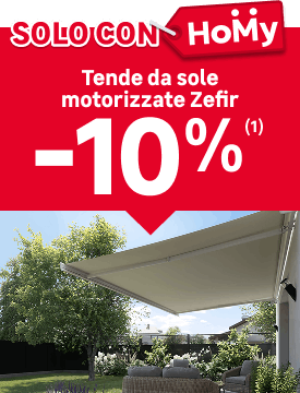 Solo con Homy. Tende da sole motorizzate Zefir -10%