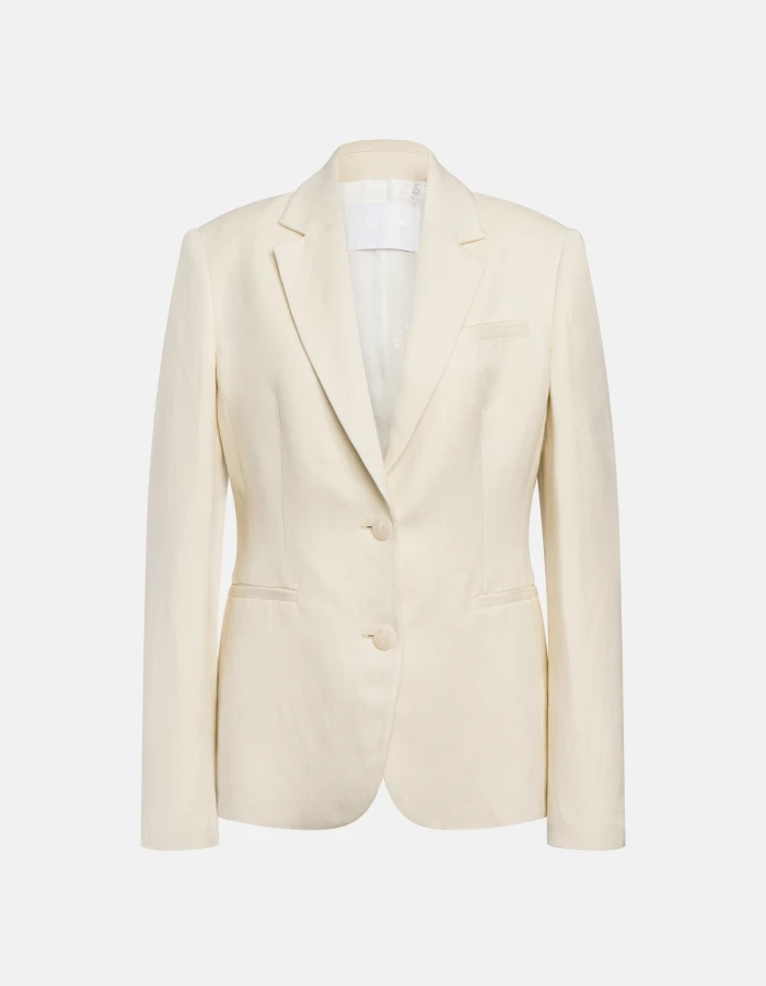 Image of Dondup Blazer monopetto slim in twill viscosa e lino