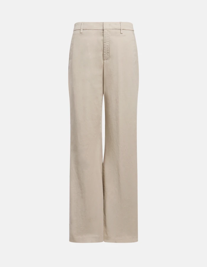 Image of Dondup Pantaloni Janice wide leg in gabardina compact