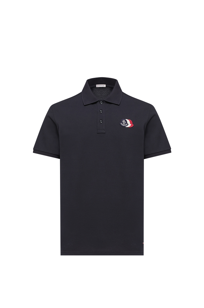 Polo in piquet di cotone con patch logato