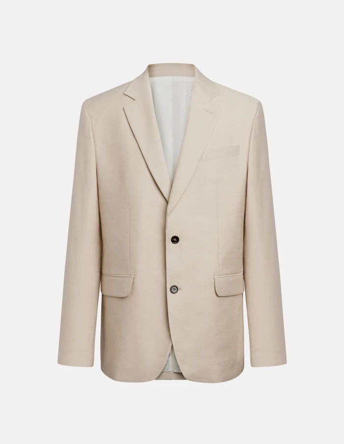 Image of Dondup Blazer monopetto regular in gabardina lino e cotone
