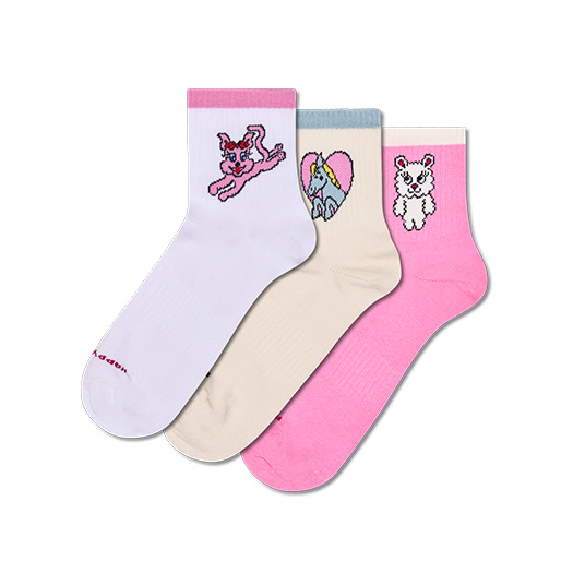 Confezione da 3 paia di calzini da ginnastica Cuties Mini Crew