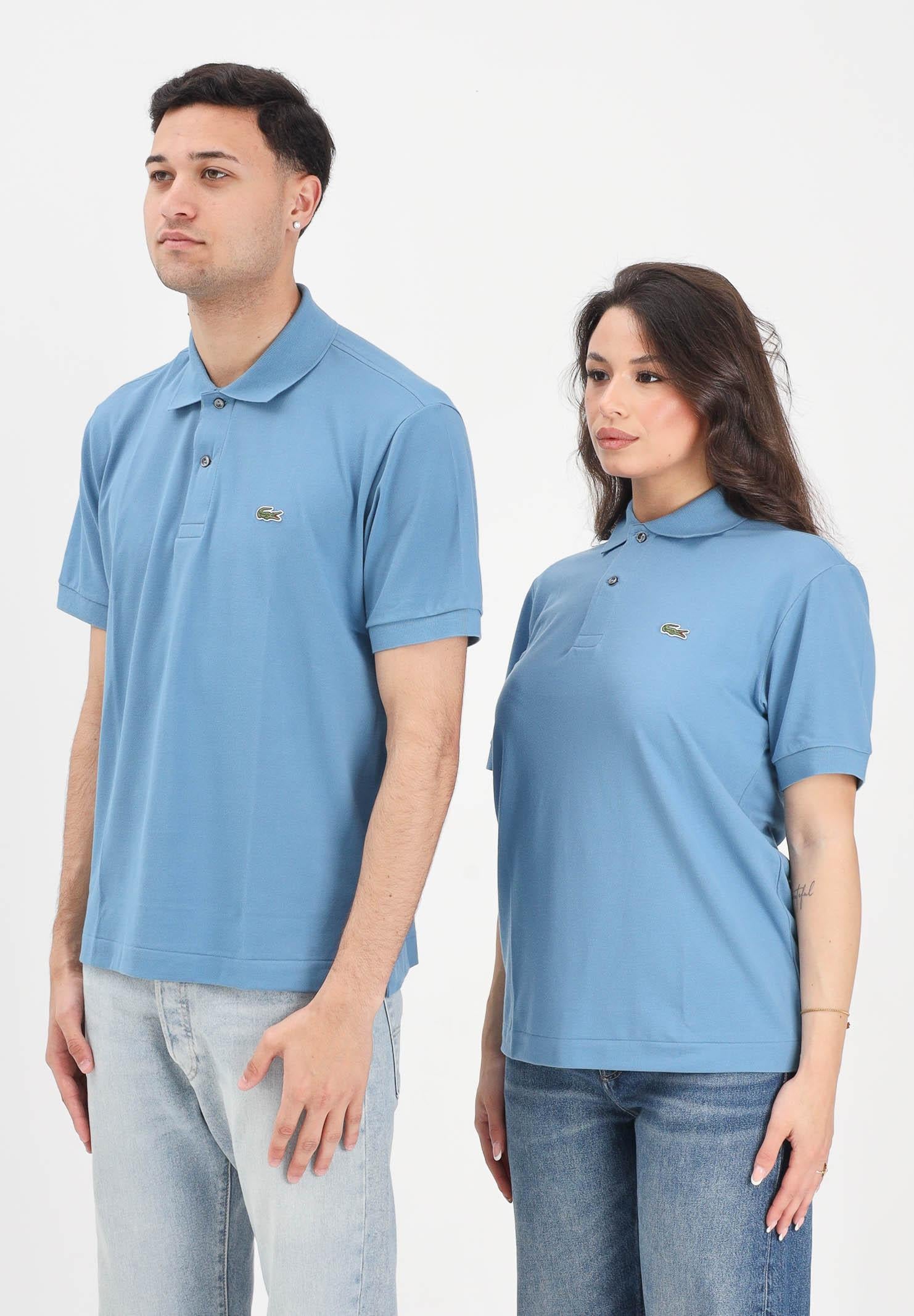 Image of LACOSTE Polo a manica corta Classic Fit L.12.12 LIGHT azzurra per uomo e donna