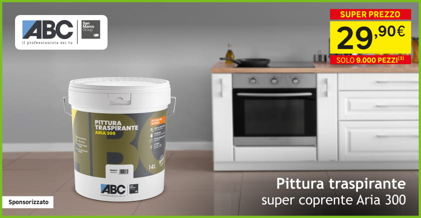 ABC Pittura traspirante super coprente Aria 300 29,90 &euro; solo 9000 pezzi