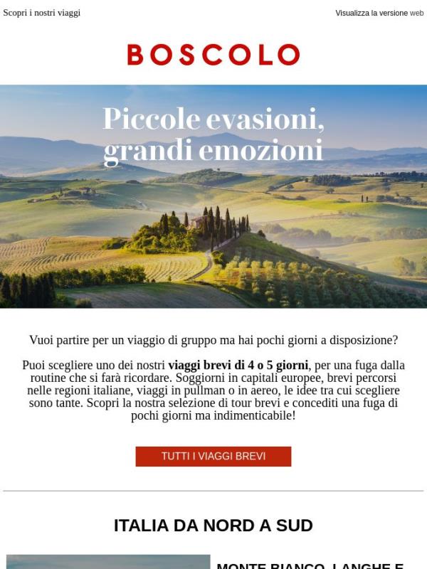 12 tour brevi in Italia e in Europa