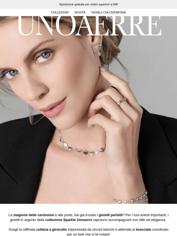 Per i tuoi eventi speciali, scegli i gioielli Sparkle Unoaerre!
