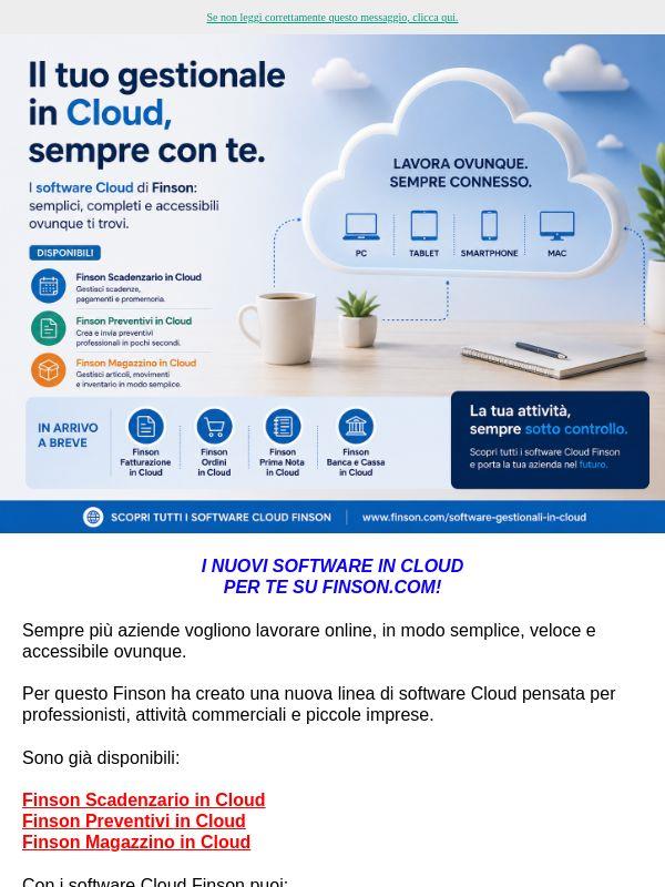 Scopri i nuovi software gestionali Finson in cloud!
