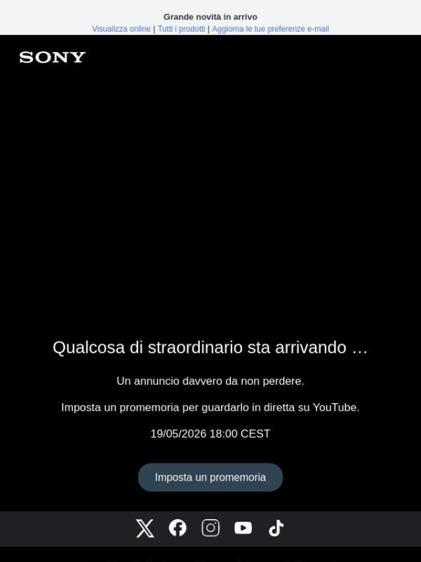 Qualcosa di straordinario sta arrivando …