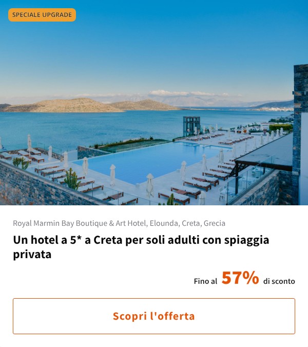 Un hotel a 5* a Creta per soli adulti con spiaggia privata