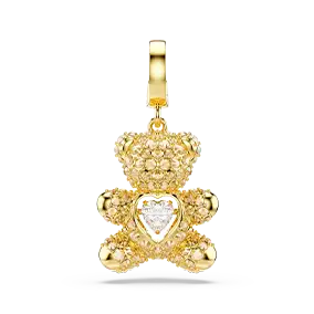 Charm Idyllia, Taglio misto, Orsetto, Color oro, Placcato color oro