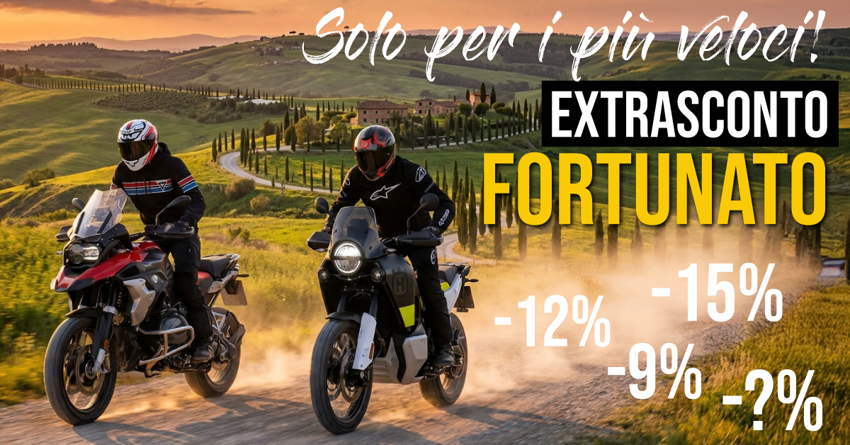 OutletMoto.eu - Extrasconto Fortunato dal 7 al 14 maggio con codice 26MAG