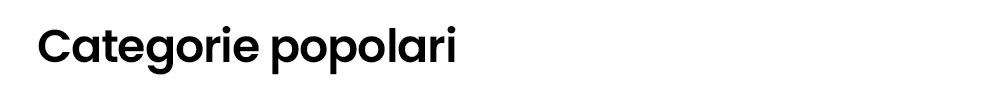 Header reading 'Categorie popolari' (Italian for 'Popular categories') in bold black sans-serif on a white background