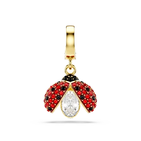 Charm Idyllia, Taglio misto, Coccinella, Rosso, Placcato color oro