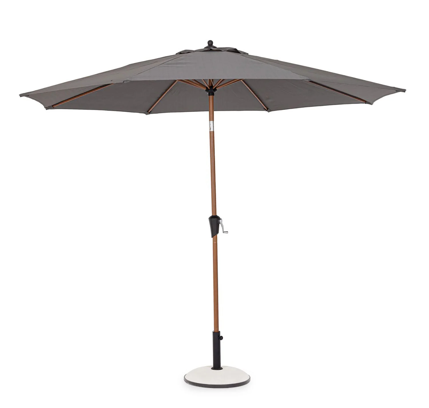 Image of Ombrellone da Giardino con Snodo 8 Stecche Ø300x246h cm Telo in Poliestere Palinuro Naturale e Grigio