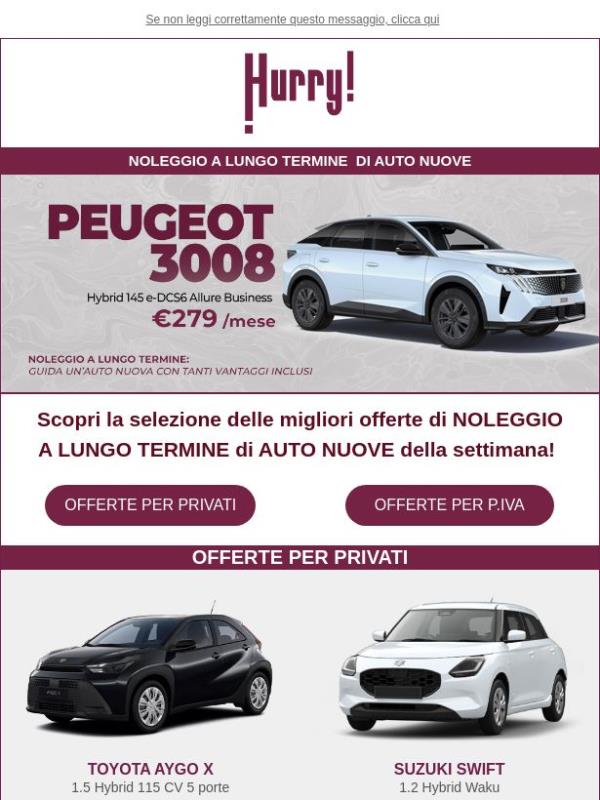 🚘HURRY! Noleggio | Le MIGLIORI OFFERTE della settimana 🚘 Scopri tutte le auto a noleggio a prezzi scontati!