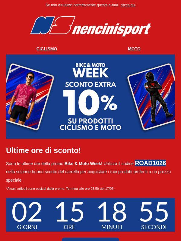 🚨 Ultime ore di EXTRA 10% - Bike & Moto Week 🏍