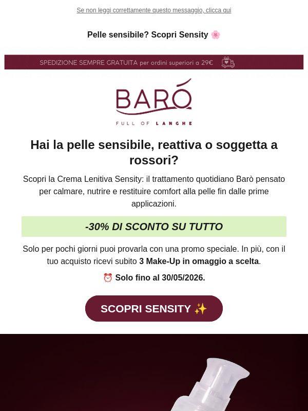 -30% + 3 Make-Up omaggio per provare la coccola Barò.