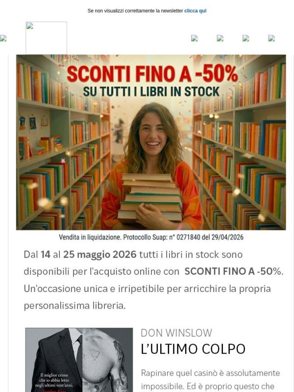 Sconti finali: fino a -50% su tutti i libri in stock, fino a esaurimento scorte!