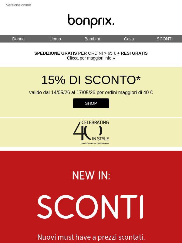 15% di sconto su tutto ✨ Solo per poco! ⏱️
