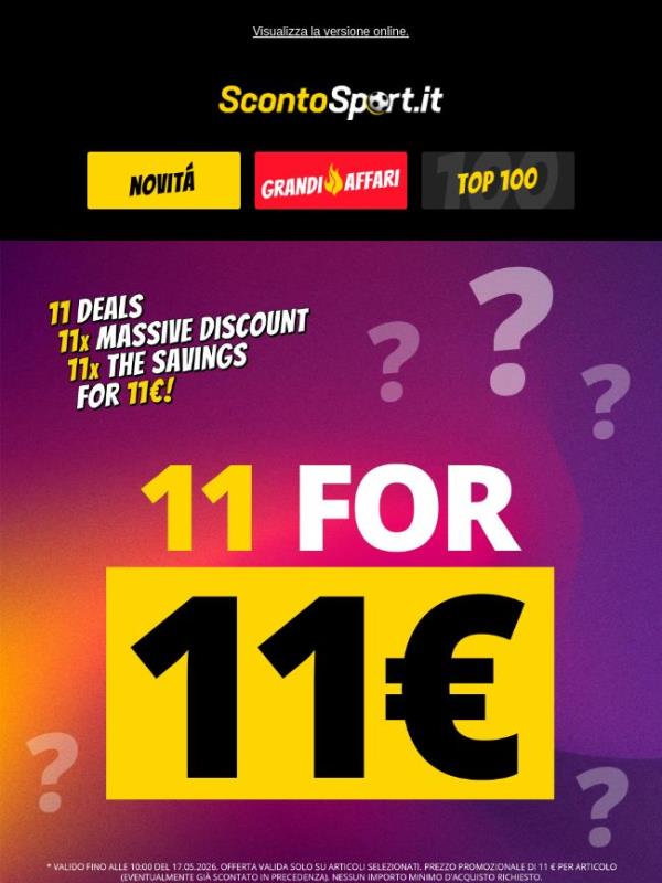 11 pezzi a soli 11 €! 🤑 11 articoli in super sconto! 💪