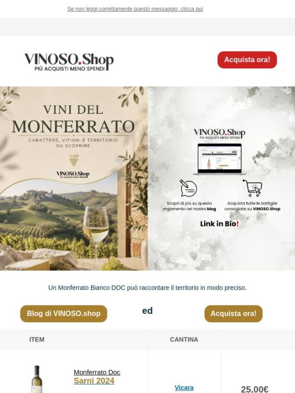 💛 VINOSO | Un Monferrato Bianco DOC può raccontare il territorio in modo preciso