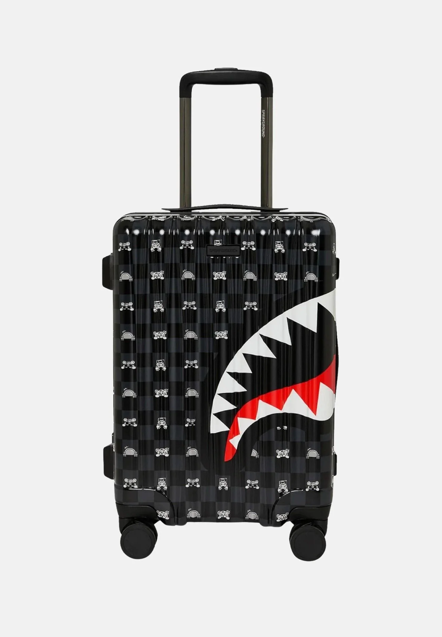 Image of SPRAYGROUND Trolley Gray Peeking Character Sketch Cabin Luggage nero per uomo e donna