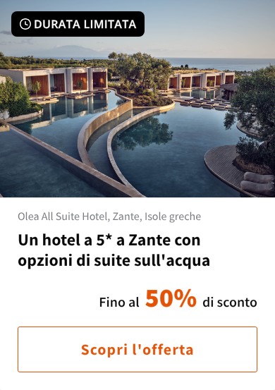 Un hotel a 5* a Zante con opzioni di suite sull'acqua