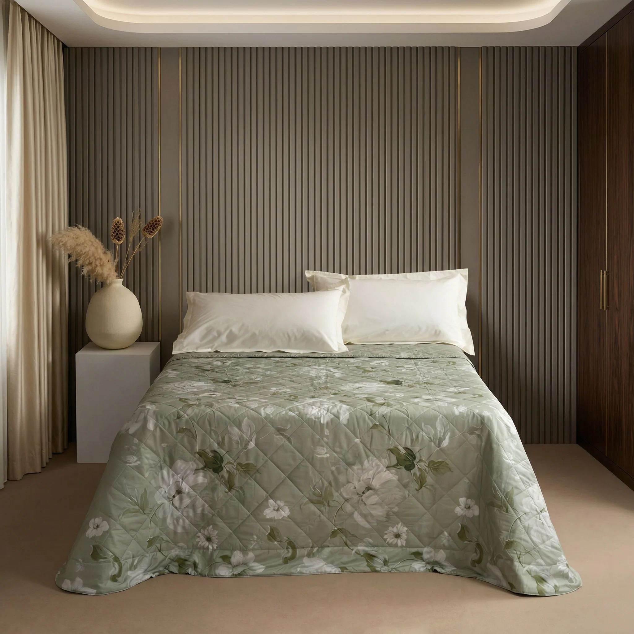 Image of Trapuntino Leggero in Percalle di <br>Cotone Fantasia Floreale - <b>Rosewood