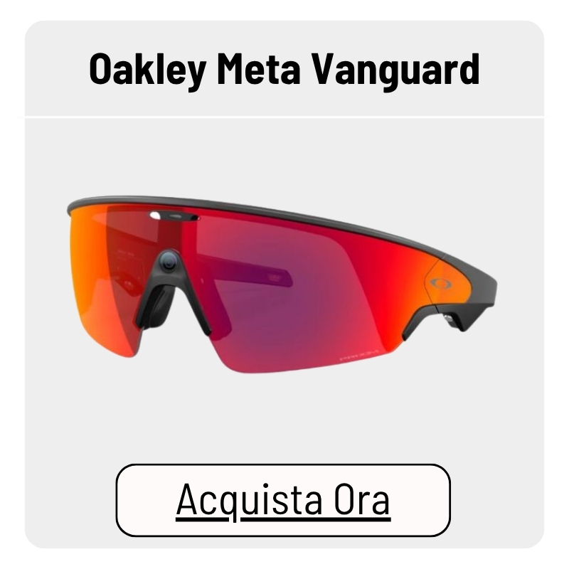 Oakley Meta Vanguard sports sunglasses – black frame with single red mirrored shield lens, lightweight aerodynamic design