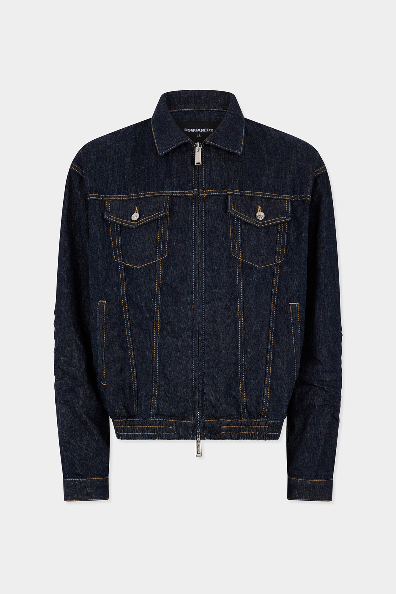 Dark Wash Drawstring Jean Jacket