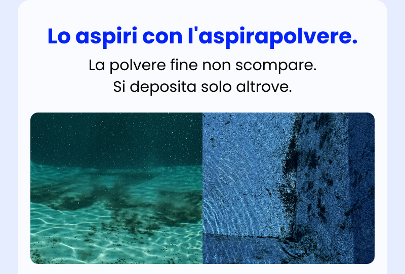 Lo aspiri con l'aspirapolvere.