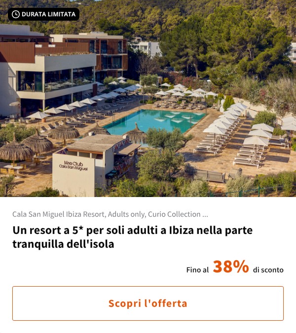 Un resort a 5* per soli adulti a Ibiza nella parte tranquilla dell'isola