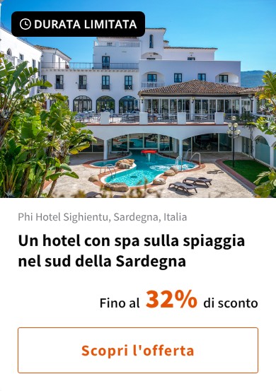 Un hotel con spa sulla spiaggia nel sud della Sardegna