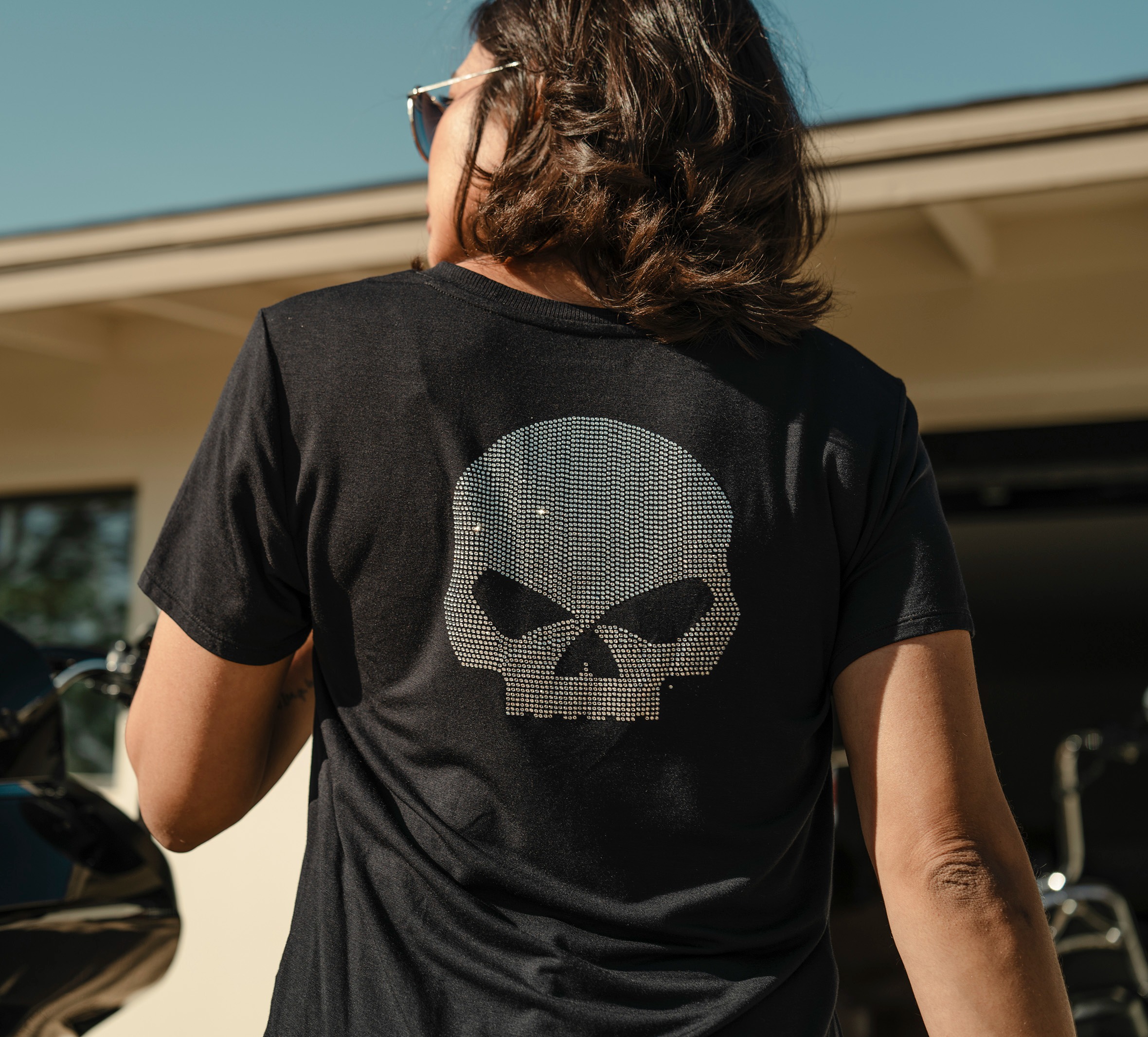 MAGLIA A V WILLIE G&trade; SKULL BLING DA DONNA