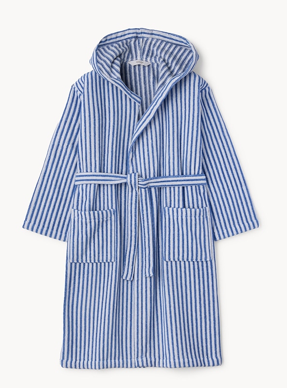 Accappatoio tinto filo in cotone velour a righe