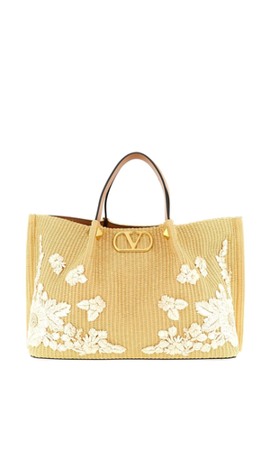 VLogo Signature medium rafia tote