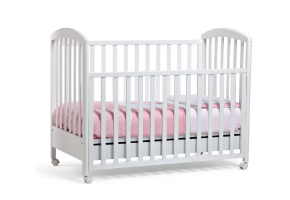 a baby cradle on wheels