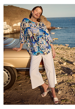 Culottes di jeans con taglio della gamba ampio e lungo fino al polpaccio