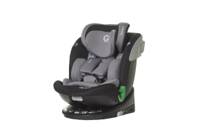 a grey and black baby car seat
