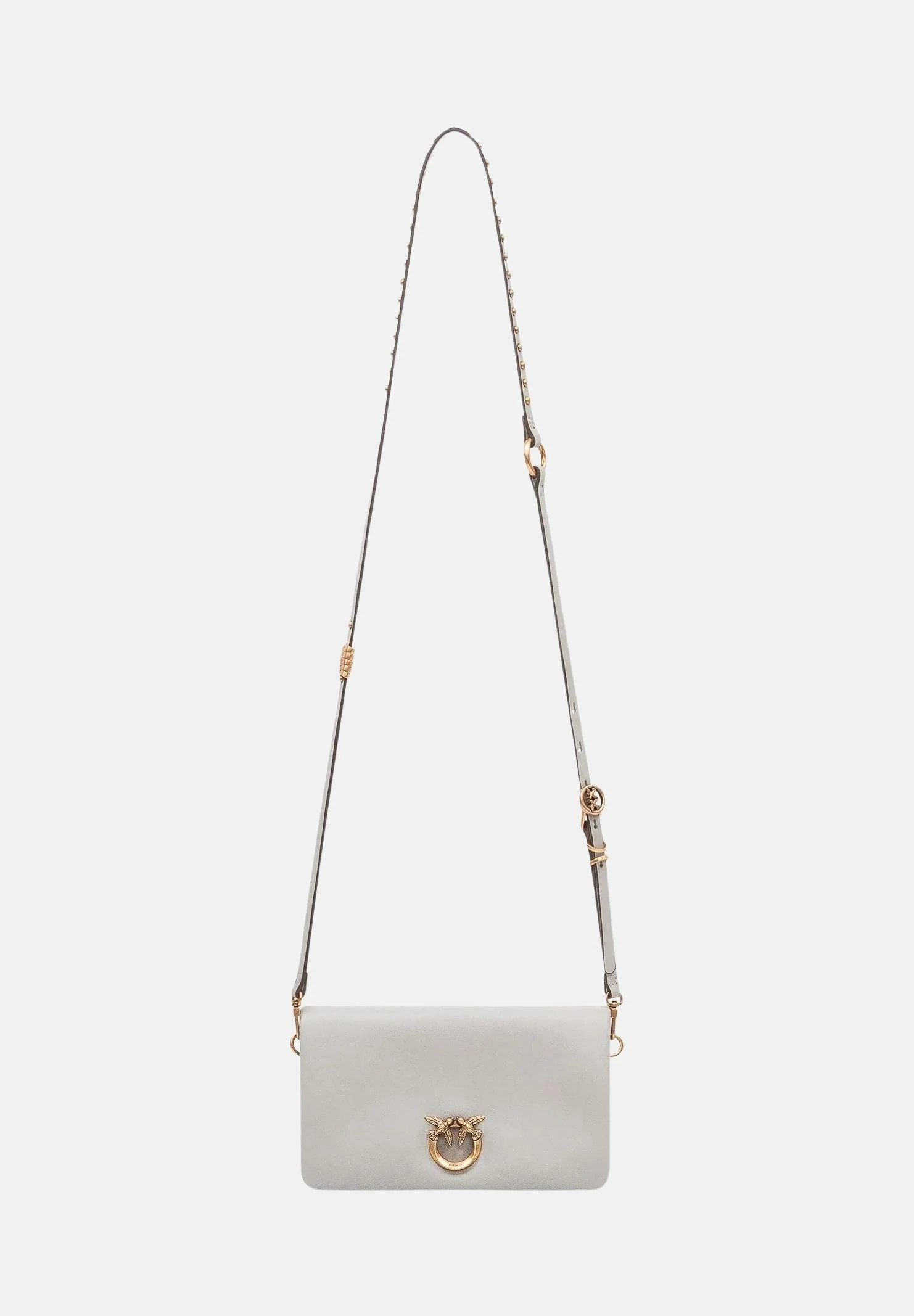 Image of PINKO Pochette Love Bag Click Soft Horizontal Mini grigio perla da donna