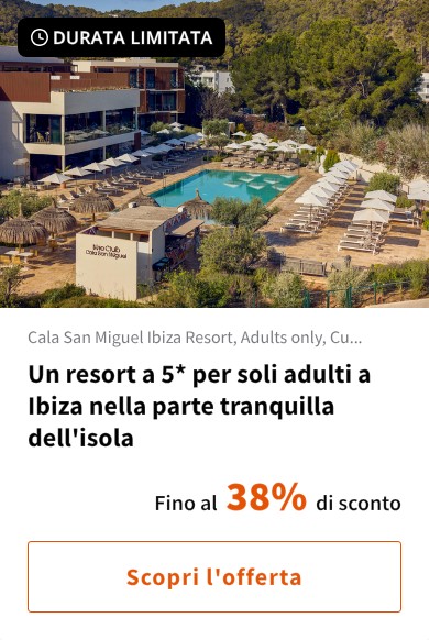 Un resort a 5* per soli adulti a Ibiza nella parte tranquilla dell'isola